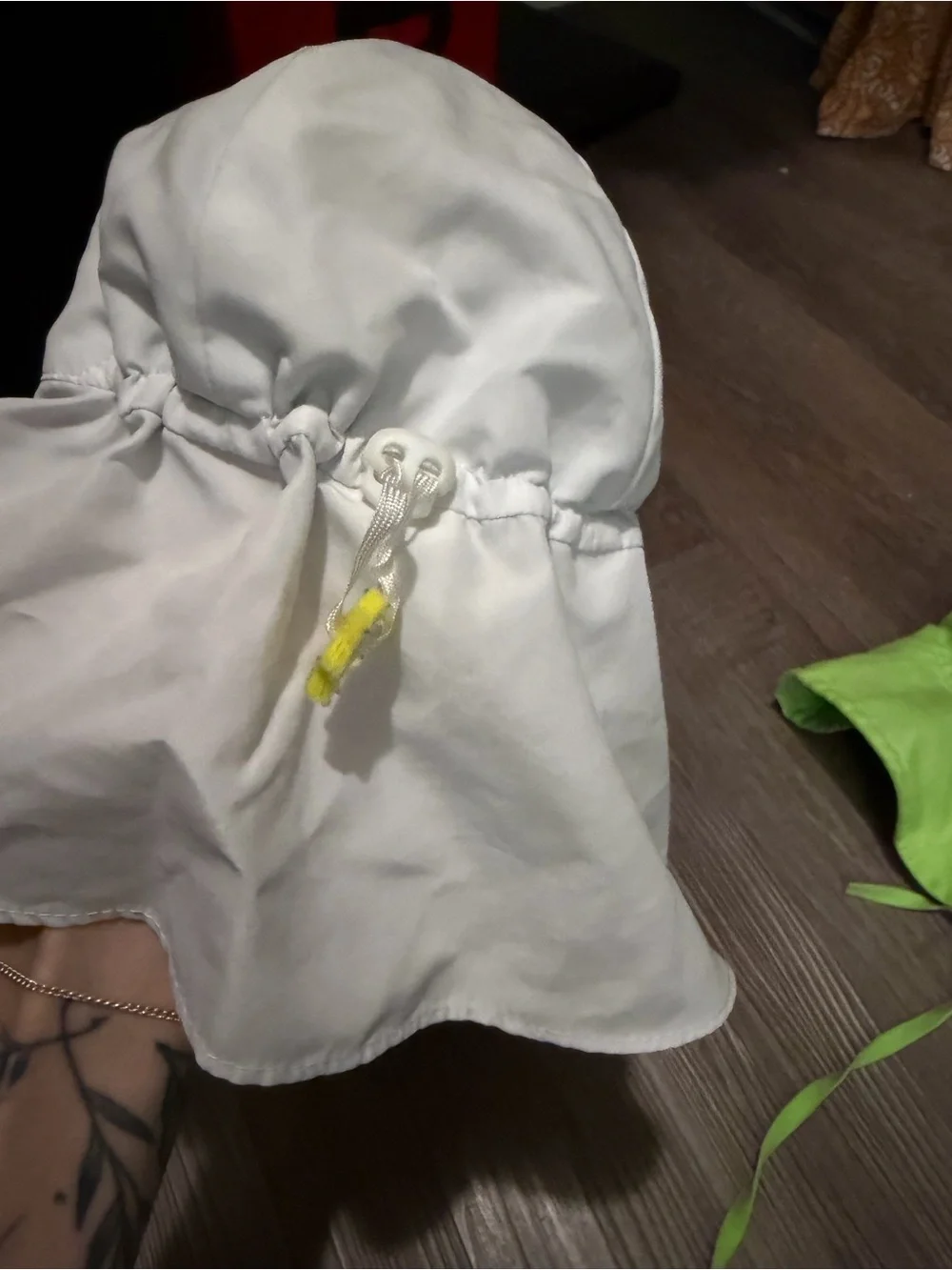 Kids Washable/Water proof Sun Hat - White and Lime Green